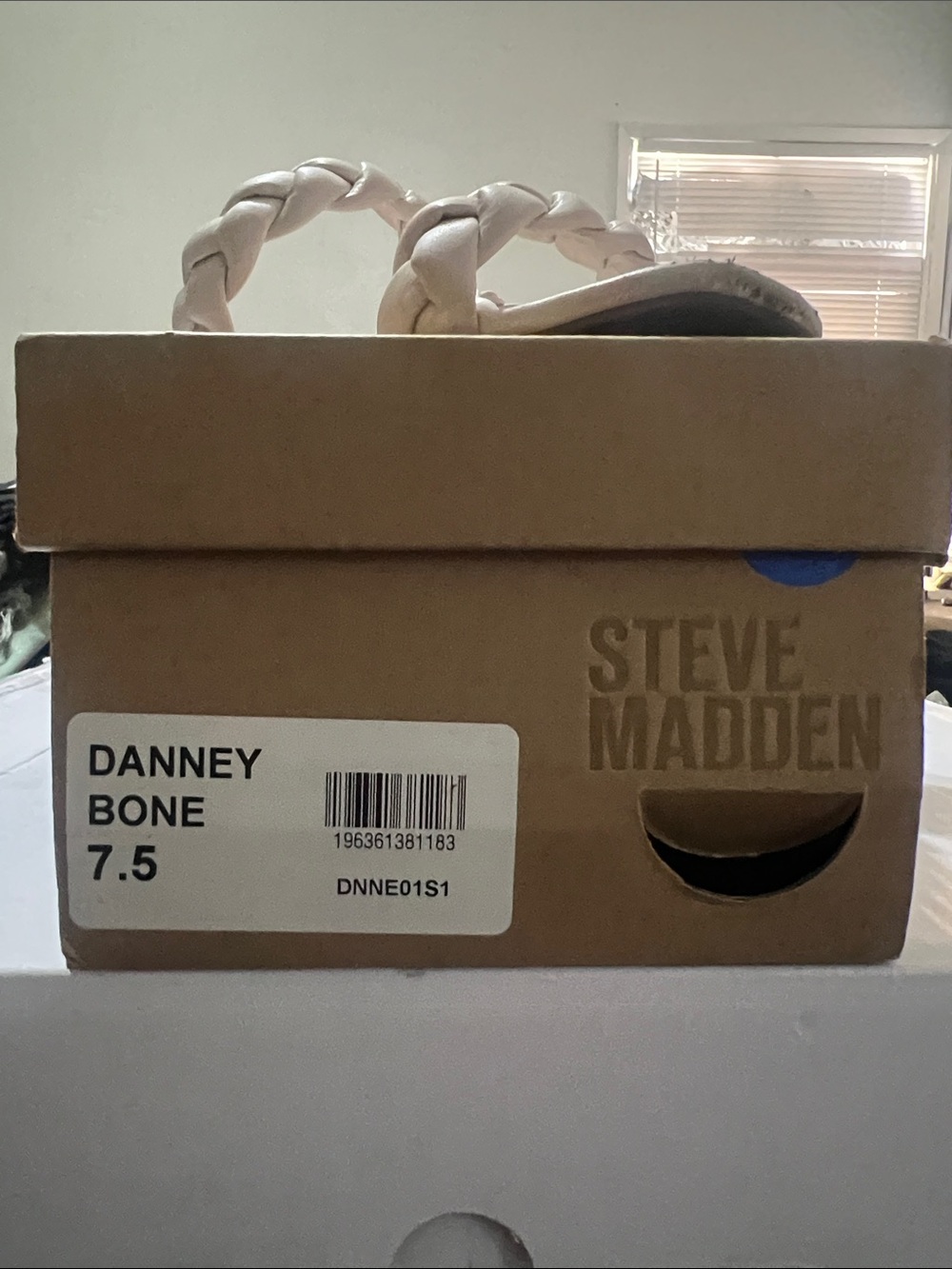 Steve Madden Braided Strap Ivory Slide Sandals